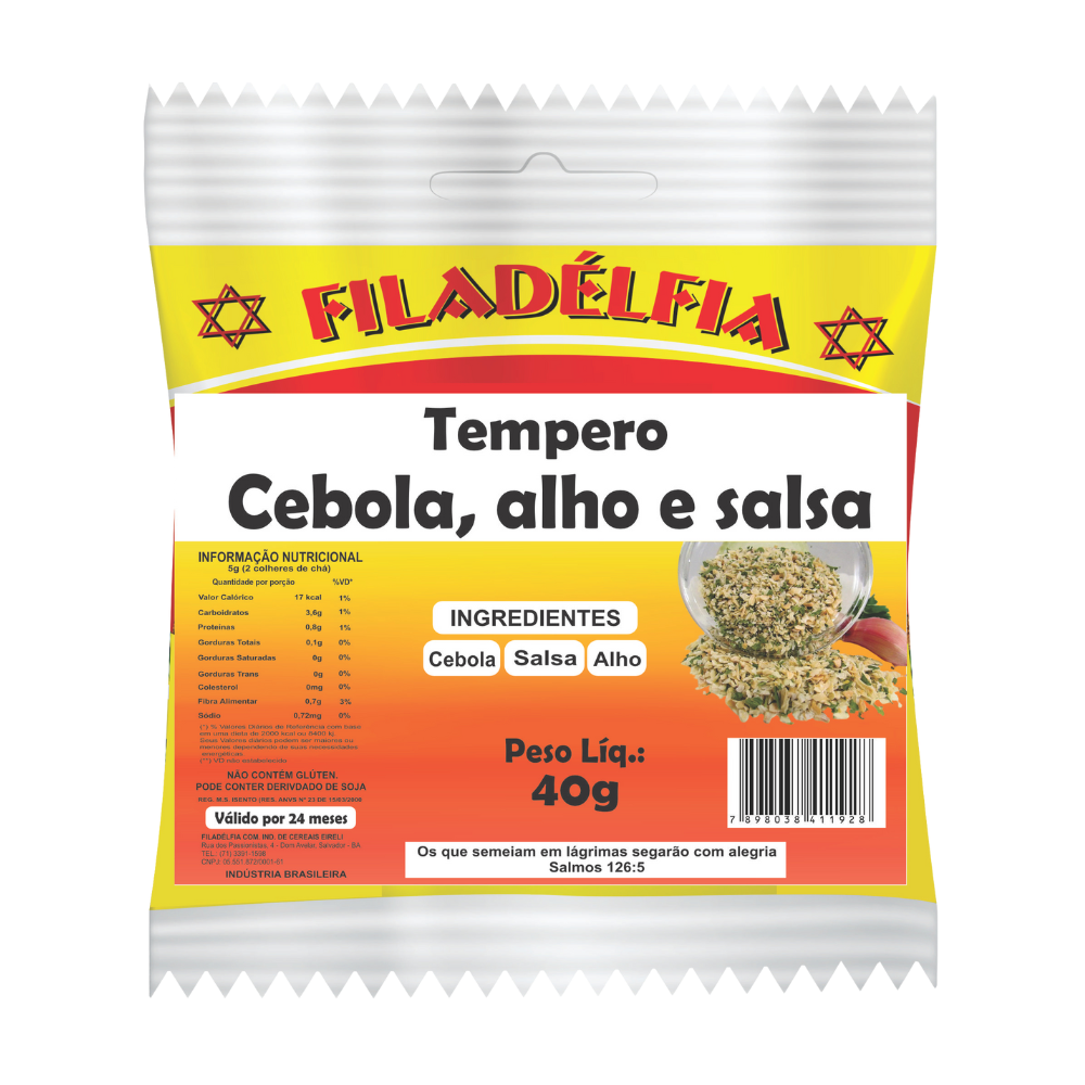 Tempero Cebola, Alho e Salsa 40g (pacote com 10 und)