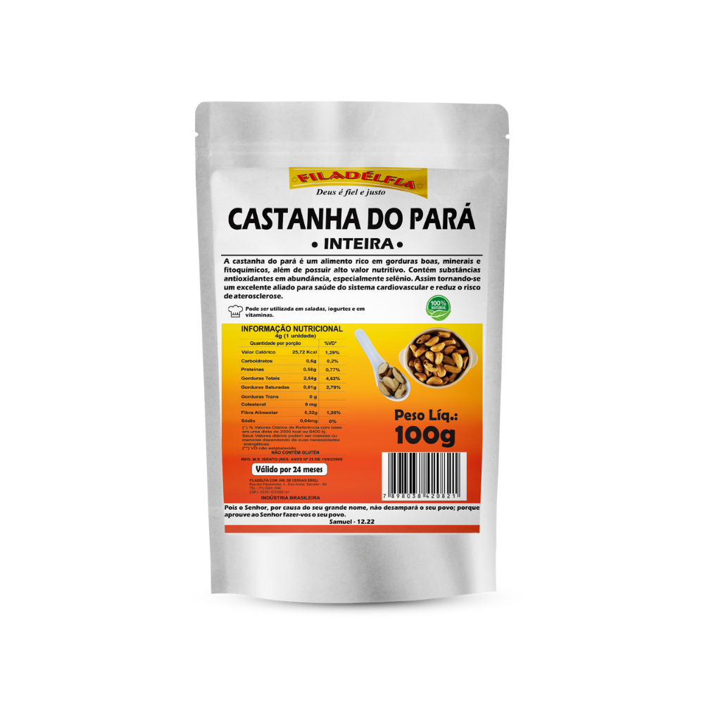 Castanha do Pará Inteira 100g (Pacote com 5 und)