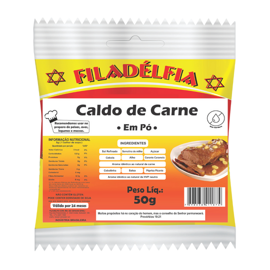 Caldo de Carne em Pó 50g (Pacote com 10 und)