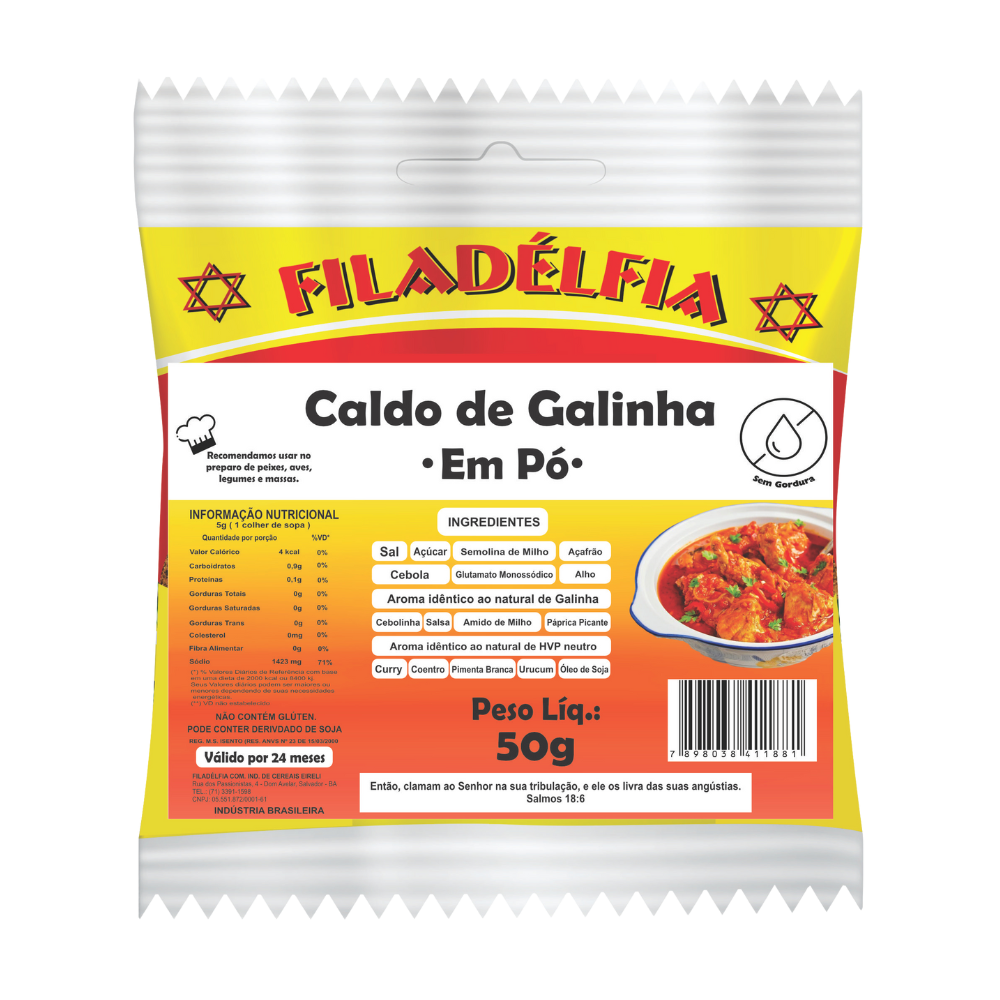 Caldo de Galinha em Pó 50g (Pacote com 10 und)