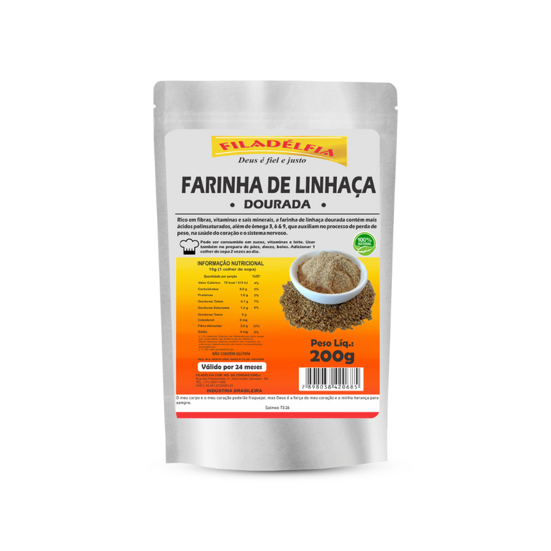 Farinha Linhaça Dourada 200g (Pacote com 5 und)