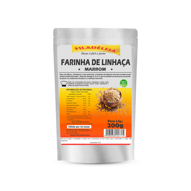 Farinha de Linhaça Marrom 200g (Pacote com 5 und)