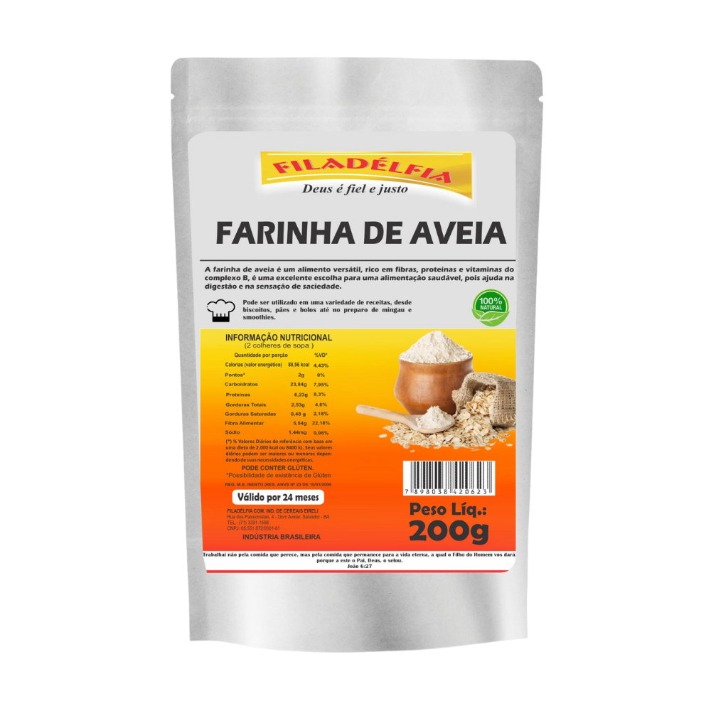 Farinha de Aveia 200g (Pacote com 5 und)