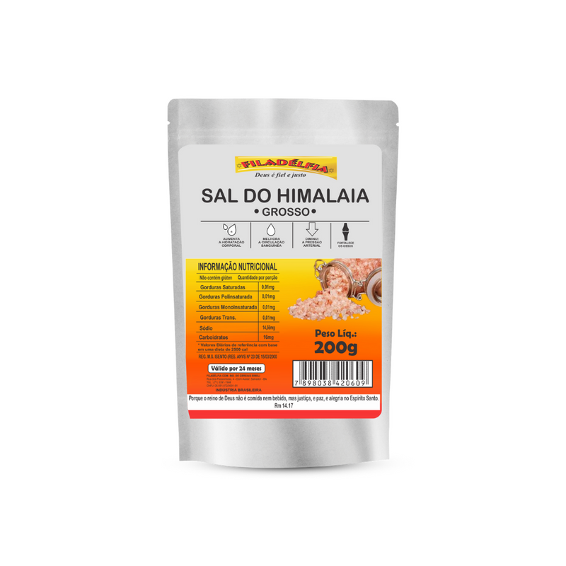 Sal Rosa Grosso do Himalaia 200g (Pacote com 5 und)