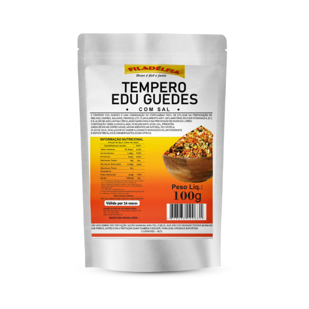 Tempero do Edu Guedes com Sal 100g (Pacote com 5 und)