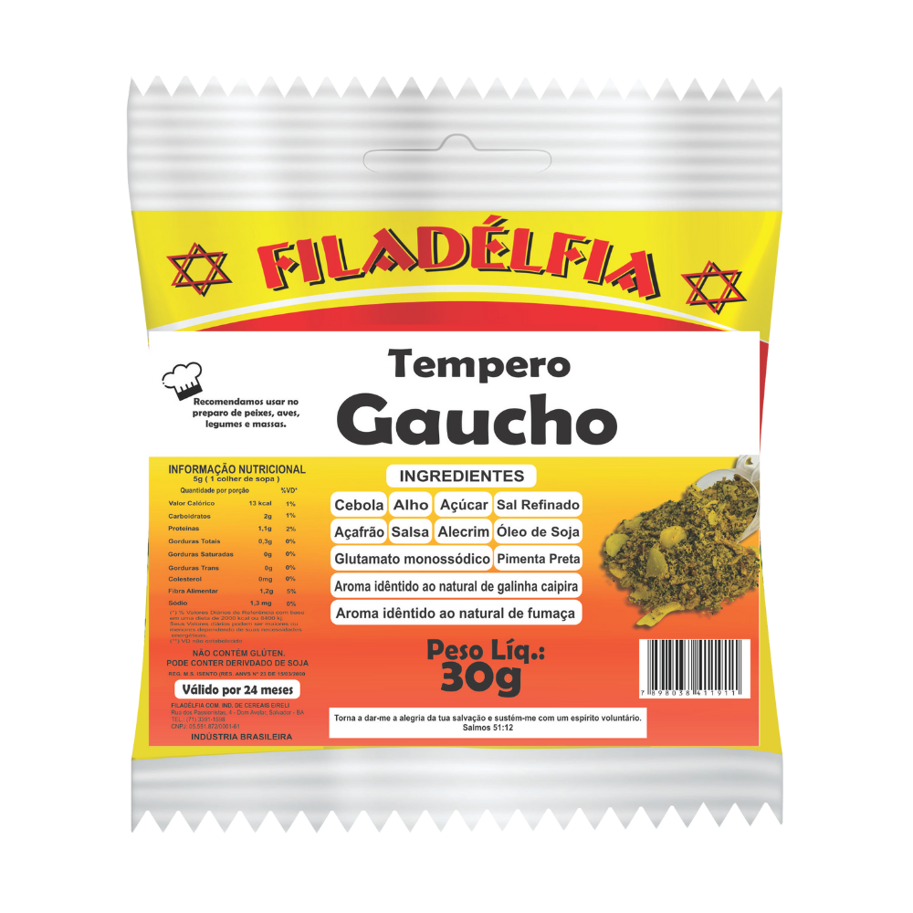 Tempero Gaúcho 30g (Pacote com 10 und)