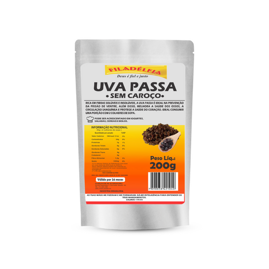 Uva Passa Sem Caroço 200g (Pacote com 5 und)