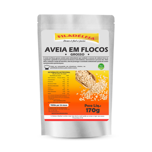 Aveia em Flocos 170g (Pacote com 5 und)